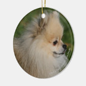 ポメラニア犬のHeadshot 2 セラミックオーナメント (左)