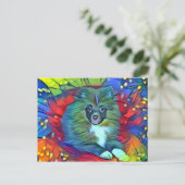 ポメラニア犬はがき ポストカード (スタンド正面)