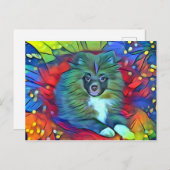 ポメラニア犬はがき ポストカード (正面/裏面)