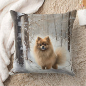 ポメラニア犬は雪のクリスマスを許す クッション (ブランケット)