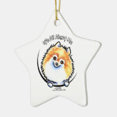 ポメラニア犬アイアム セラミックオーナメント (左)