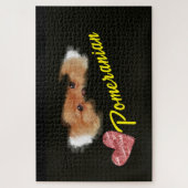 ポメラニア犬アイズ無地のカラー1000ピース ジグソーパズル (縦)