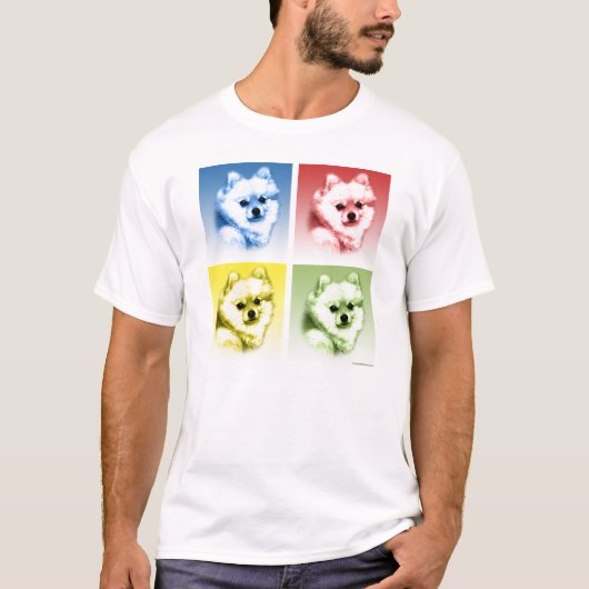 ポメラニア犬アポップ・アートのート Tシャツ (正面)