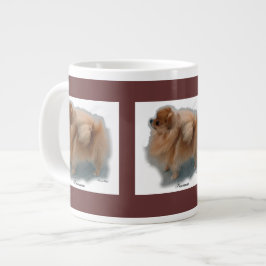 ポメラニア犬アートギフト ジャンボコーヒーマグカップ