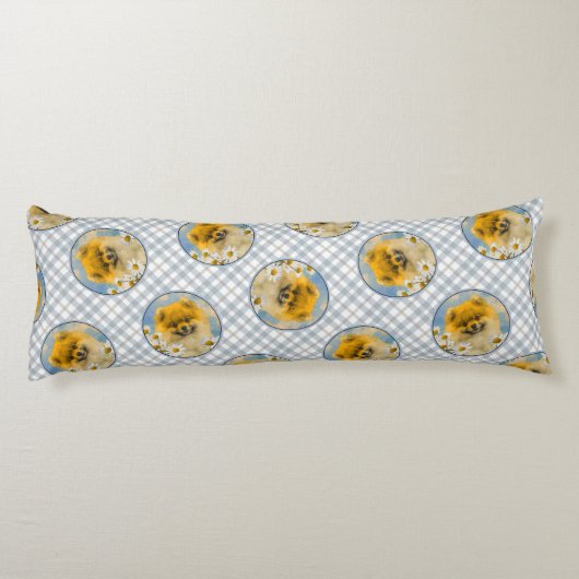 ポメラニア犬インデイジー絵を描ズオリジナルドッグアート ボディピロー (裏面)