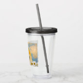 ポメラニア犬インデイジー絵画ズ – オリジナルドッグアート アクリルタンブラー (左)