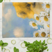 ポメラニア犬インデイジー絵画ズ – オリジナルドッグアート キッチンタオル (折り畳み)