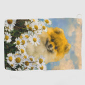 ポメラニア犬インデイジー絵画ズ – オリジナルドッグアート ゴルフタオル (横)