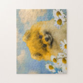 ポメラニア犬インデイジー絵画ズ – オリジナルドッグアート ジグソーパズル (縦)