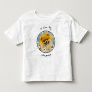 ポメラニア犬インデイジー絵画ズ – オリジナルドッグアート トドラーTシャツ