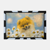 ポメラニア犬インデイジー絵画ズ – オリジナルドッグアート ドアマット (正面)