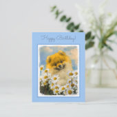 ポメラニア犬インデイジー絵画ズ – オリジナルドッグアート ポストカード (スタンド正面)