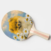 ポメラニア犬インデイジー絵画ズ – オリジナルドッグアート 卓球ラケット (横)