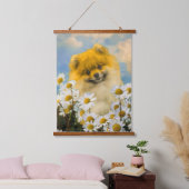 ポメラニア犬インデイジー絵画ズ – オリジナルドッグアート 吊り下げ型タペストリー (寝室)