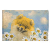 ポメラニア犬インデイジー絵画ズ – オリジナルドッグアート 枕カバー (裏面)