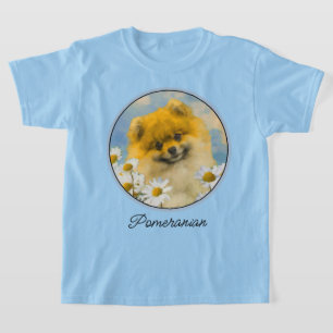 ポメラニア犬インデイジー絵画ズ – オリジナルドッグアート Tシャツ