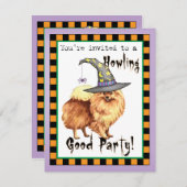 ポメラニア犬ウィッチ招待状 (正面/裏面)