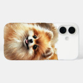 ポメラニア犬ウォーターカラーアート Case-Mate iPhoneケース (裏面 (横))