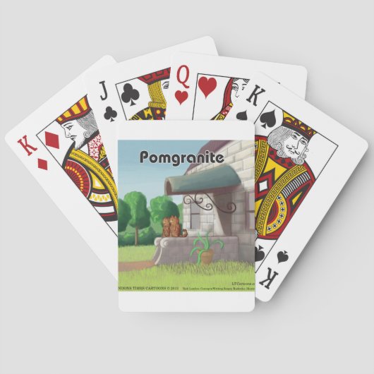 ポメラニア犬オン花崗岩(Pomegranite) おもしろい トランプ (裏面)