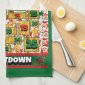 ポメラニア犬カウントダウンクリスマスアドベントカレンダードッグ キッチンタオル (四つ折り)