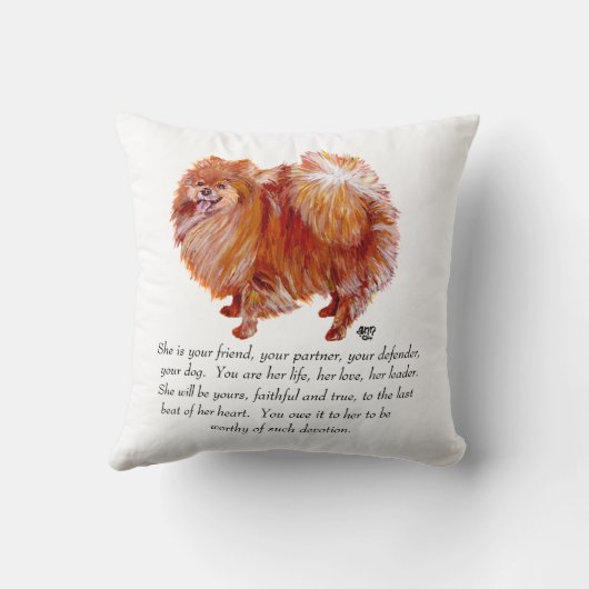 ポメラニア犬キープサケ クッション (裏面)