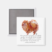 ポメラニア犬キープサケ マグネット (正面/裏面)