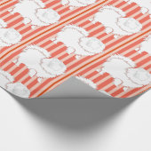 ポメラニア犬ギフトラッピング紙オレンジのミカン ラッピングペーパー (角)