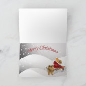 ポメラニア犬クリスマスの雪のシーンカード2 シーズンカード (内部)