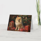 ポメラニア犬クリスマスカード3 サンキューカード (正面)