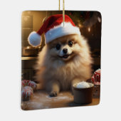 ポメラニア犬クリスマスクッキーフェスティバルホリデイ セラミックオーナメント (右)
