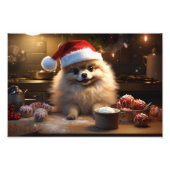 ポメラニア犬クリスマスクッキーフェスティバルホリデイ フォトプリント (正面)