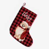 ポメラニア犬クリスマスストッキング スモールクリスマスストッキング (正面 (吊り時))
