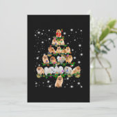 ポメラニア犬クリスマスツリーが懐中電灯で覆われている サンキューカード (スタンド正面)