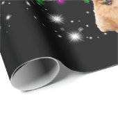 ポメラニア犬クリスマスツリーが懐中電灯で覆われている ラッピングペーパー (ロールコーナー)