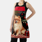 ポメラニア犬クリスマステンプレート エプロン (インサイチュ)