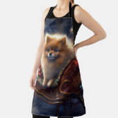 ポメラニア犬クリスマスフェスティバルシーズンブラッシュ エプロン (インサイチュ)