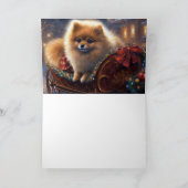 ポメラニア犬クリスマスフェスティバルシーズンブラッシュ カード (内部)