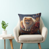 ポメラニア犬クリスマスフェスティバルシーズンブラッシュ クッション (椅子)