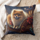 ポメラニア犬クリスマスフェスティバルシーズンブラッシュ クッション (ブランケット)