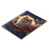 ポメラニア犬クリスマスフェスティバルシーズンブラッシュ ノートブック (左側)