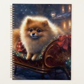 ポメラニア犬クリスマスフェスティバルシーズンブラッシュ プランナー手帳 (正面)