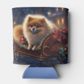 ポメラニア犬クリスマスフェスティバルシーズンブラッシュ 缶クーラー (裏面)