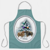 ポメラニア犬クリスマスプレゼント エプロン (正面)