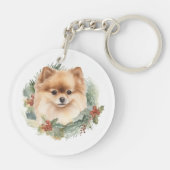ポメラニア犬クリスマスリースフェスティバルカップ キーホルダー (裏面)