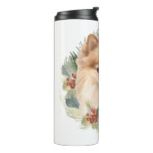 ポメラニア犬クリスマスリースフェスティバルカップ タンブラー (回転左)