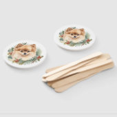 ポメラニア犬クリスマスリースフェスティバルカップ ハンドファン (組立なし)