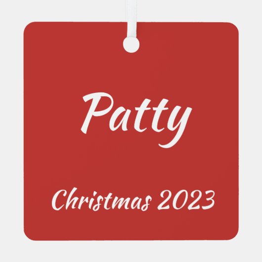 ポメラニア犬クリスマス犬の名前と年パーソナライズされた メタルオーナメント (裏面)