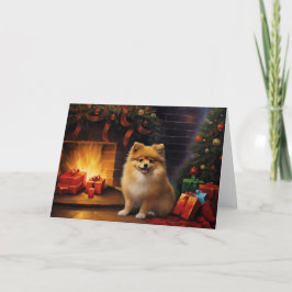 ポメラニア犬クリスマス1 サンキューカード