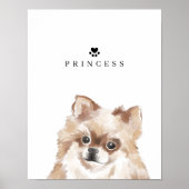 ポメラニア犬コリウオーターカラーイラストレーションドッグ名 ポスター (正面)