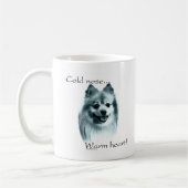 ポメラニア犬コールドノーズ暖かいハート コーヒーマグカップ (左)